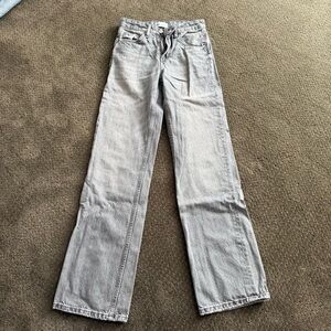 Zara Gray Straight Leg Jeans Classic Style